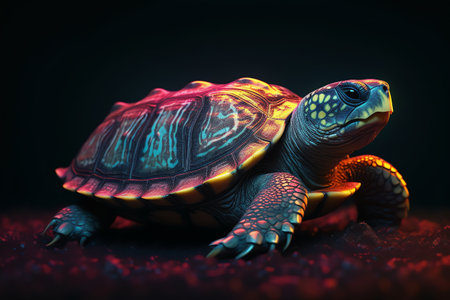 Colorful turtle illustration generative aiの素材