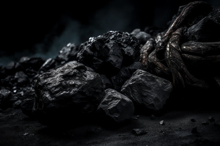 black coal mining generative aiの素材