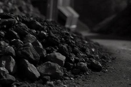 black coal mining generative aiの素材