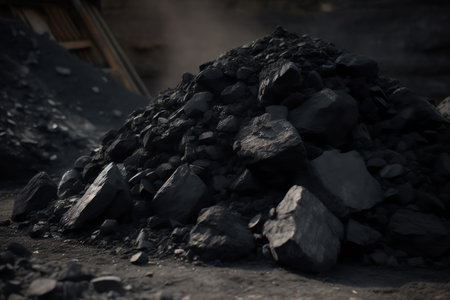 black coal mining generative aiの素材