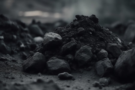 black coal mining generative aiの素材