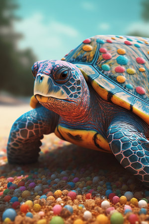 Colorful turtle illustration generative aiの素材