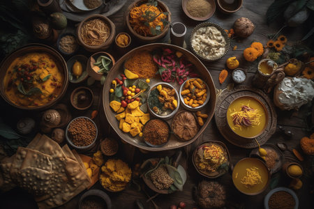 Assorted Indian sweets and dry fruits served in bowls. selective focusの素材