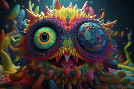 Fantasy alien creature. 3D illustration. Fantasy fractal.の素材