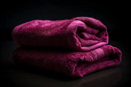 towel on a black background, soft focus, close upの素材