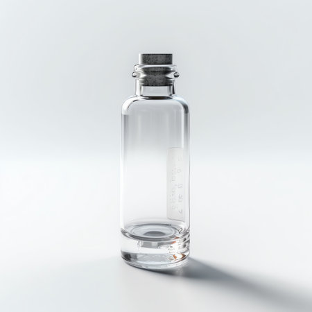 Empty glass bottle on white background. Mock up, 3D Renderingの素材