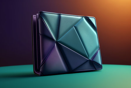Luxury handbag on a colorful background. 3d renderingの素材