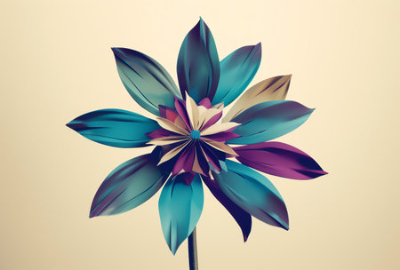Colorful abstract flower background. 3D illustration. Vintage style.の素材