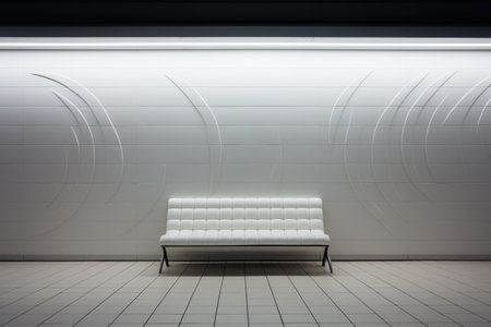 Modern train station with minimalist design elementsの素材