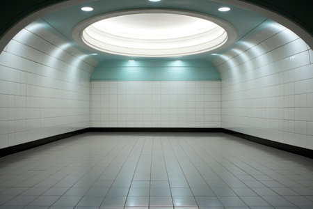 Modern train station with minimalist design elementsの素材