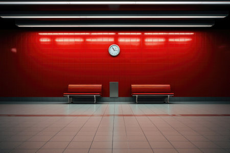 Modern train station with minimalist design elementsの素材