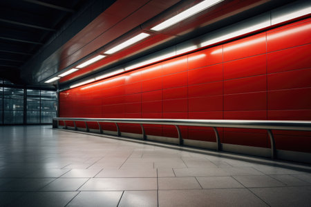 Modern train station with minimalist design elementsの素材