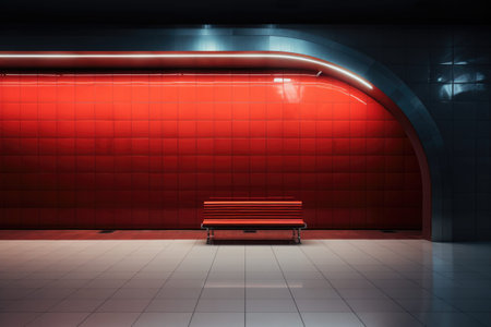 Modern train station with minimalist design elementsの素材