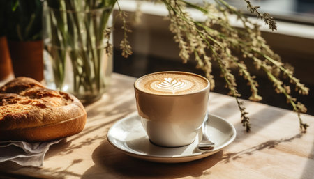 Photo a cup of delicious hot coffeeの素材