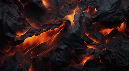 VIew of volcanic lava eruptionの素材