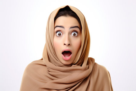 Shocked face of arab femaleの素材