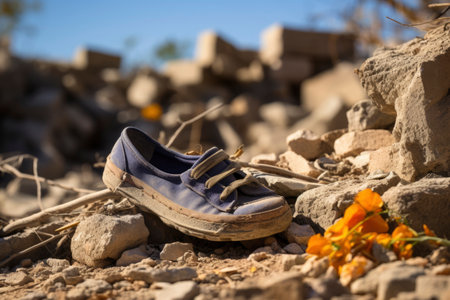 Illustration of building ruinsの素材