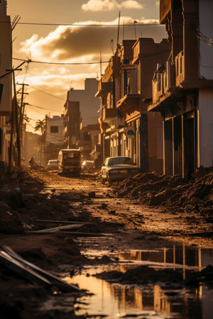 Illustration view of warの素材