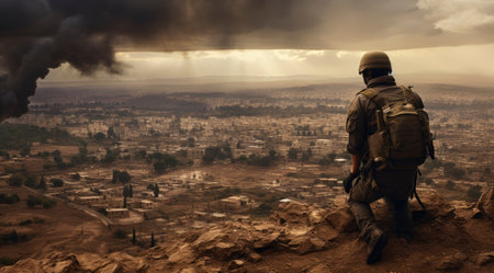 Illustration view of warの素材