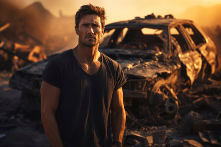 Illustration view of warの素材