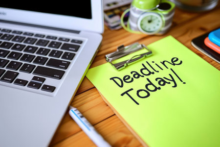 Deadline Today text on sticky noteの素材