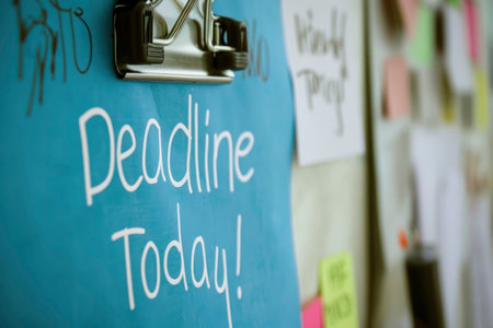 Deadline Today text on sticky noteの素材