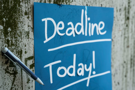 Deadline Today text on sticky noteの素材