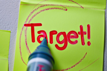 Target text on a sticky noteの素材