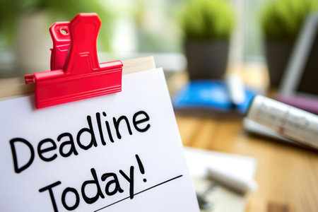 Deadline Today text on sticky noteの素材