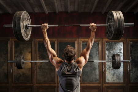 VIew a person doing exercise at the gymの素材