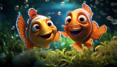 View of fish animation renderingの素材