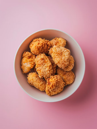 Photo a bowl of delicious chicken nuggetsの素材