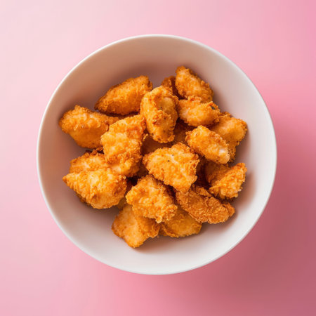 Photo a bowl of delicious chicken nuggetsの素材
