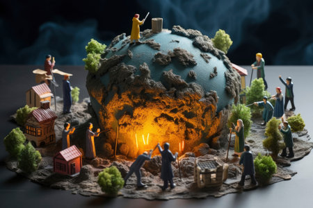Save earth illustration figureの素材