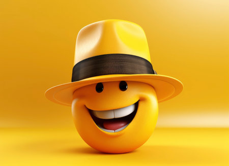 View of yellow smile emoticonの素材