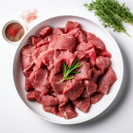 Photo of sliced fresh raw meatsの素材