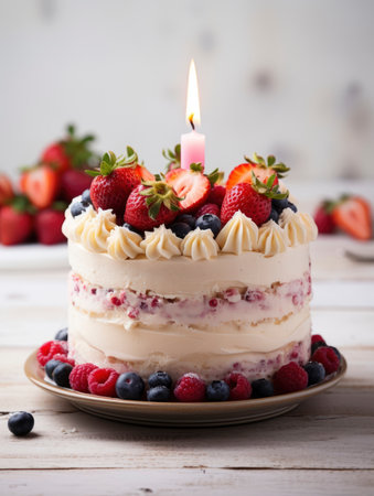 Photo of a delicious birthday cakeの素材