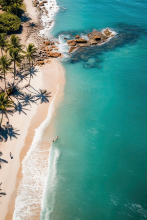 Aerial view of beautiful beach landscapeの素材