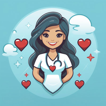 Cartoon illustration of a nurseの素材