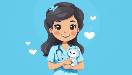 Cartoon illustration of a nurseの素材