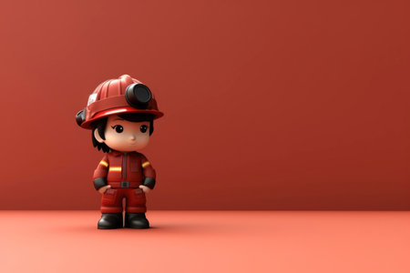 Cartoon illustration of a firemanの素材