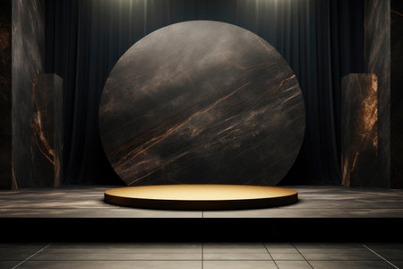 Round marble podium for product presentationの素材