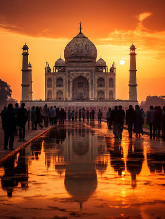 Photo a beautiful Taj Mahal India monumentの素材