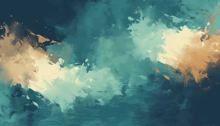 Abstract watercolor background. Digital art painting. 3d rendering.の素材