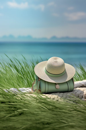 Photo of a hat lay on the groundの素材