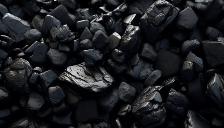 View of black charcoalsの素材