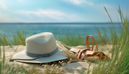 Photo of a hat lay on the groundの素材