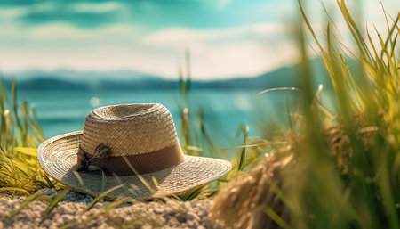 Photo of a hat lay on the groundの素材