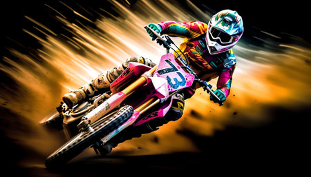 Photo a motocross riderの素材