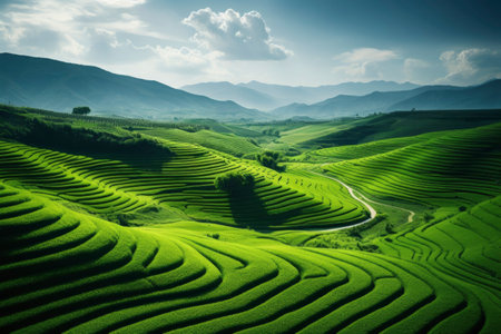 Photo of agricultural fieldの素材